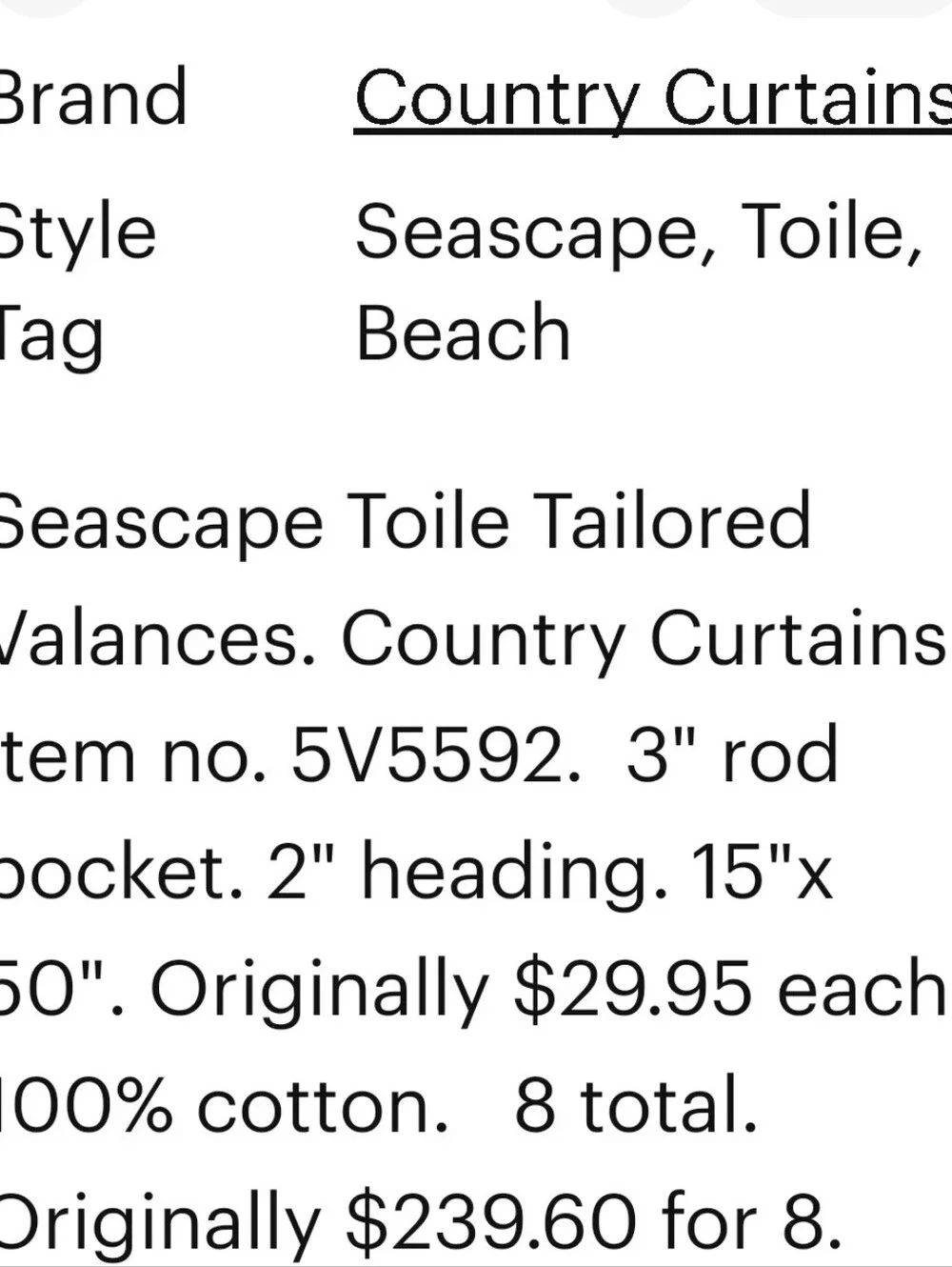 Seascape Valances